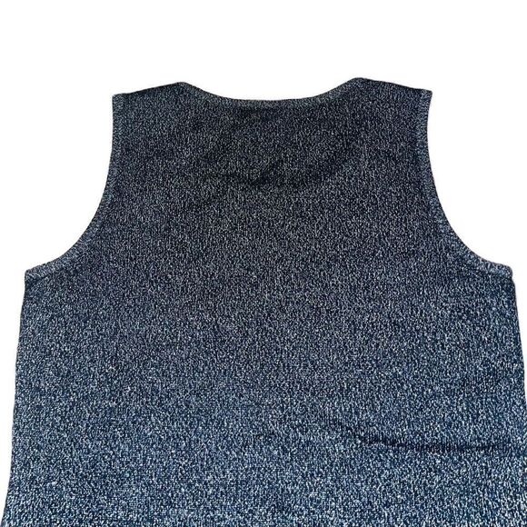 Charter Club Cashmere Blue Shimmering Sleeveless Scoop Neck Sweater Size Small - Picture 8 of 15
